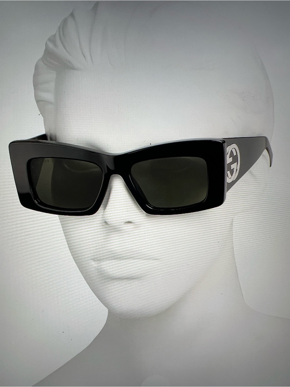 Gucci GG 1842S Square  Sunglasses with Silver Double-G Temple Logo